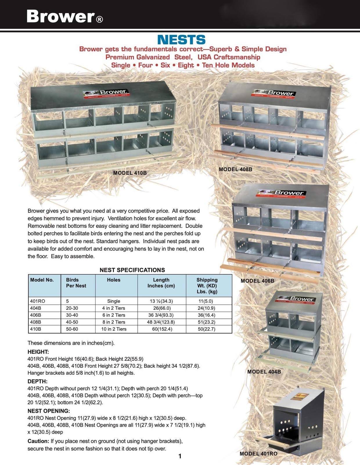 Brower 410b 10-Hole Poultry Nest