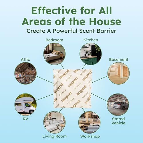 BugMD Vamoose Rodent Repellent Pouches (2 Pack  8 Pouches) – Plant-Powered Rat Repellent  Mouse Deterrent  Indoor & Outdoor Mice Repellent  Best Mouse Repellent  Natural Rat & Mouse Repellent