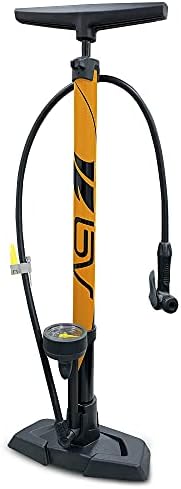 BV Bicycle Pump Durable Steel Bike Floor Pump 17/24 inch Smart Valve Head  160 psi  Automatically Reversible Presta and Schrader