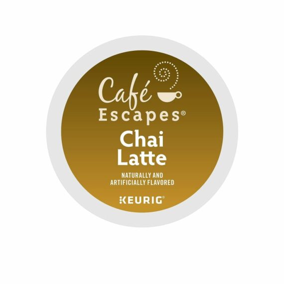 Cafe Escapes Chai Latte K-Cup Pods, 96 Ct, Keurig Compatible, Black Tea & Spices