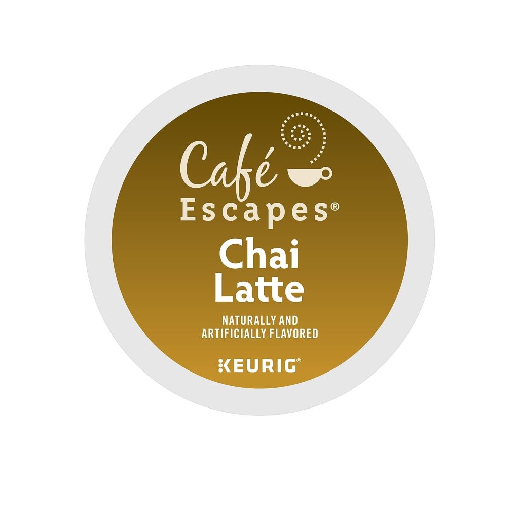 Cafe Escapes Chai Latte K-Cup Pods, 96 Ct, Keurig Compatible, Black Tea & Spices