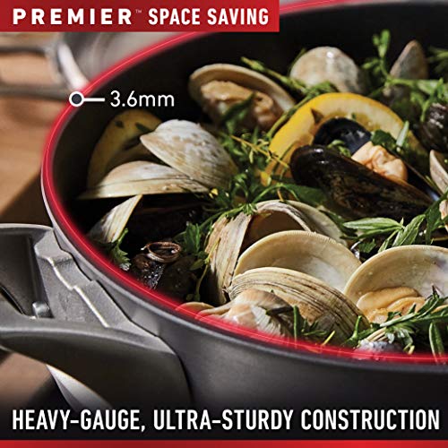 Calphalon Premier Space Saving Pots and Pans Set, 15 Piece Cookware Set, Nonstick