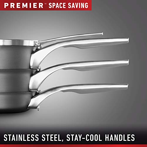 Calphalon Premier Space Saving Pots and Pans Set, 15 Piece Cookware Set, Nonstick