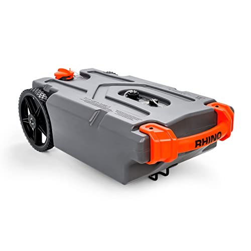 Camco 21-Gallon Portable Camper/RV Tote Tank | Large Heavy-Duty No-Flat Wheels & Low Drain Hole