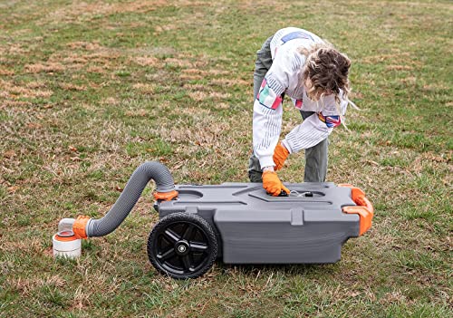 Camco 21-Gallon Portable Camper/RV Tote Tank | Large Heavy-Duty No-Flat Wheels & Low Drain Hole