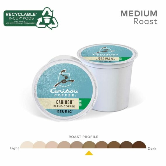 Caribou Coffee Decaf K-Cup Pods, Medium Roast, 96 Count - Rainforest Alliance Certified