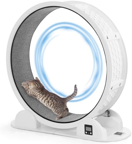 Cat Exercise Wheel with Pedometer  10 Minutes Fast and Easy Installation  41” Large Cat Treadmill Running Fitness Workout Wheels for Indoor Cats