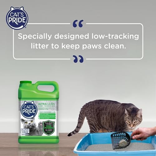 Cat's Pride Max Power: UltraClean Low Tracking Multi-Cat Clumping Litter - Keeps Paws & Home Clean - Up to 10 Days of Powerful Odor Control - 99% Dust Free - Unscented  15 Pounds