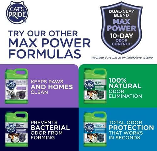 Cat's Pride Max Power: UltraClean Low Tracking Multi-Cat Clumping Litter - Keeps Paws & Home Clean - Up to 10 Days of Powerful Odor Control - 99% Dust Free - Unscented  15 Pounds