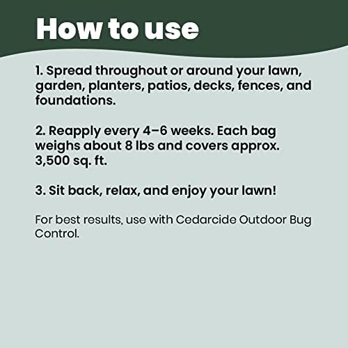 Cedarcide Lawn  Home & Garden Cedar Granules | Repels Fleas  Ticks  Ants & Mosquitoes | Smells Great  Easy to Use | Family & Pet Safe | 1 Bag (8 Lbs)