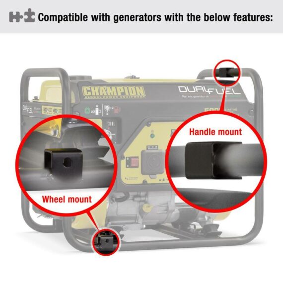 Champion Power Equipment Portable Generator Wheel Kit with Folding Handle & Never-Flat Tires