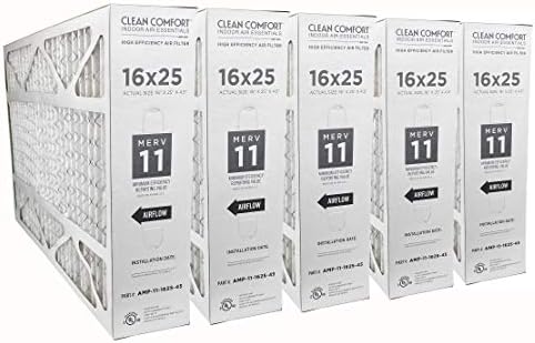 Clean Comfort AMP-11-1625-45 (5-Pack) - 16" x 25" x 4.5" Media Air Filter  MERV 11