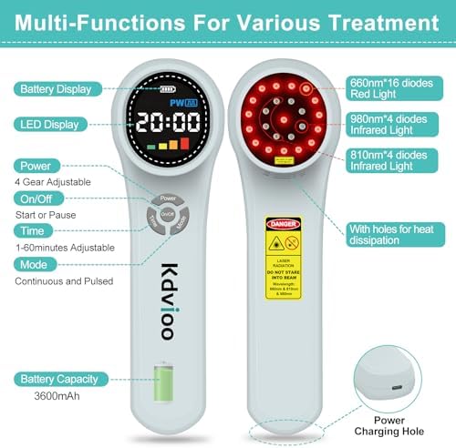 Cold Laser Therapy Device for Dogs 4x980nm+16x660nm+4x810nm Low Level Laser Therapy Handheld Laser Therapy Device Pet Laser Therapy for Dogs Cats Muscle & Joint Pain Relief Reduce Inflammation