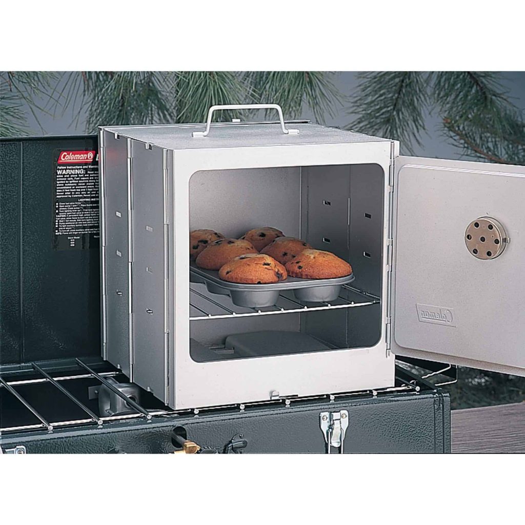 Coleman Portable Camping Oven with Thermometer, Adjustable Rack, Compatible with Camp Stoves, Durable Steel, Folds Flat