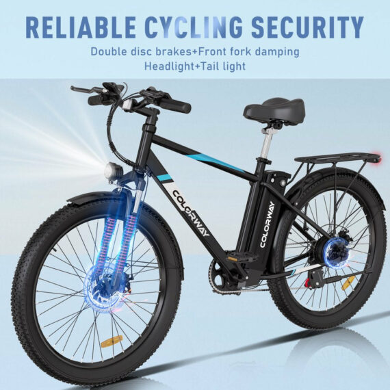 COLORWAY 500W 26"X3.0 Electric Bike for Adults, 36V/15Ah, Shimano 7-Speed