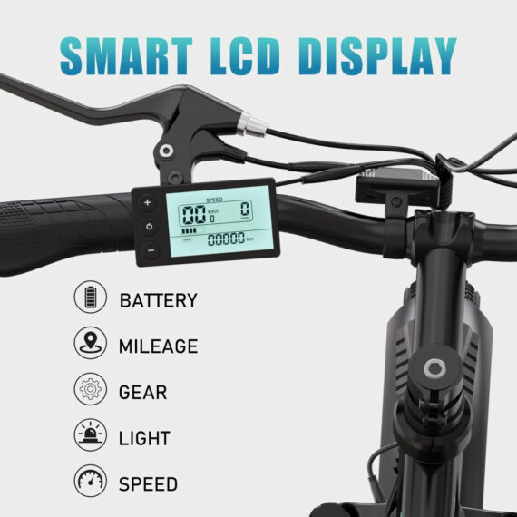 COLORWAY BK3M 500W Electric Bike 26"x3.0", Shimano 7-Speed, 36V/15Ah Battery, Carbon Steel, IP54, 19.9 MPH