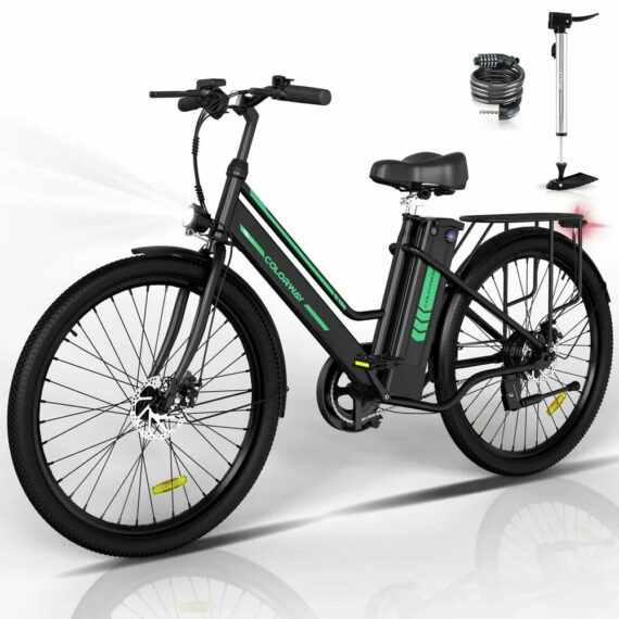 COLORWAY BK8 Women's Electric Bike, 500W Motor, 36V 12Ah Battery, 26" Tires, Steel Frame