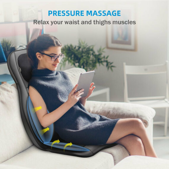 Comfier Shiatsu Neck & Back Massager with Heat, Air Compression & 2D/3D Modes - Massage Chair Pad
