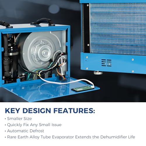 Commercial Dehumidifier 113 Pint, with Drain Hose for Crawl Spaces, Basements