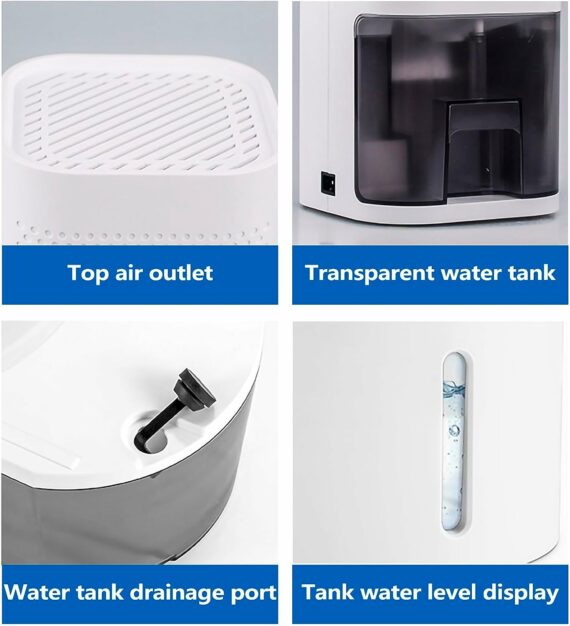 CompactAir Semiconductor Dehumidifier - Energy Efficient, Quiet, Auto Shutoff, 850ML Tank for Bedroom & Bathroom