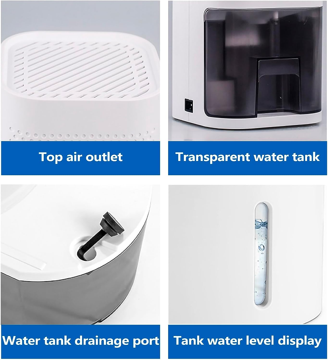 CompactAir Semiconductor Dehumidifier - Energy Efficient, Quiet, Auto Shutoff, 850ML Tank for Bedroom & Bathroom