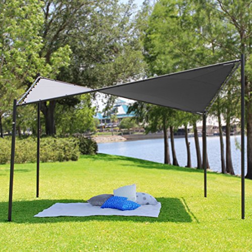 Coolaroo Butterfly Gazebo, Backyard or Patio Gazebo, 99% UV Block, Steel Frame, (13’1" X 13’1"), Charcoal