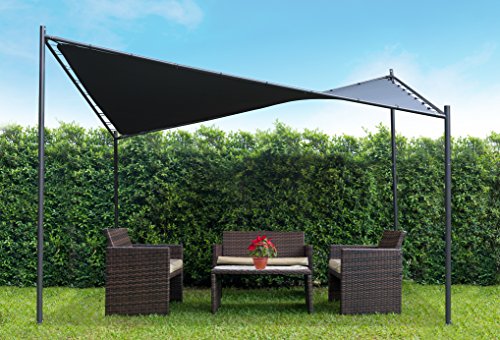 Coolaroo Butterfly Gazebo, Backyard or Patio Gazebo, 99% UV Block, Steel Frame, (13’1" X 13’1"), Charcoal