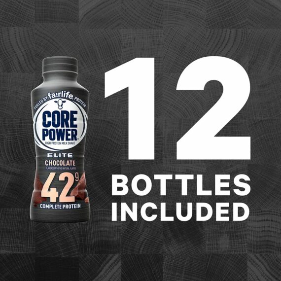 Core Power Elite Chocolate Protein Shakes 42g, 14 Fl Oz, Pack of 12 - Workout Recovery Drink