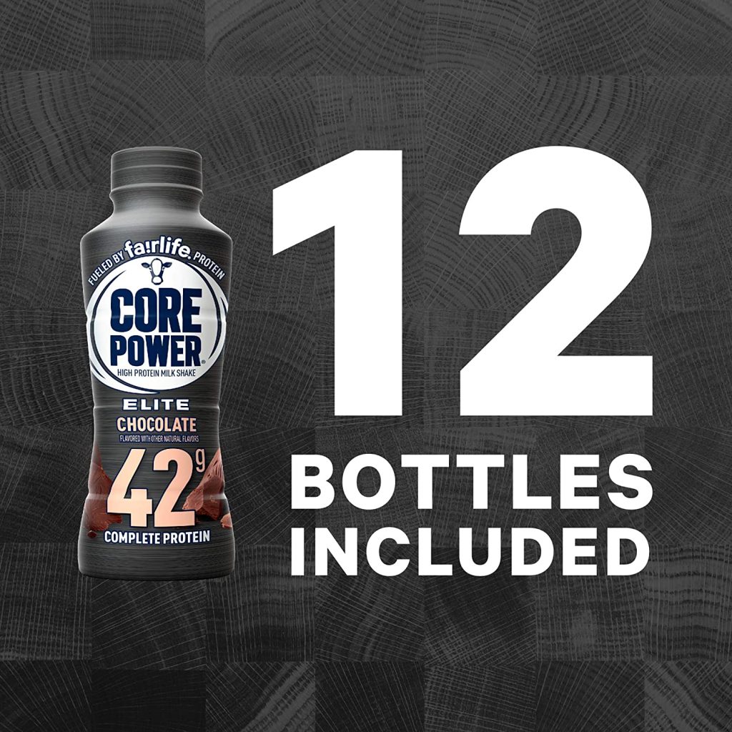 Core Power Elite Chocolate Protein Shakes 42g, 14 Fl Oz, Pack of 12 - Workout Recovery Drink