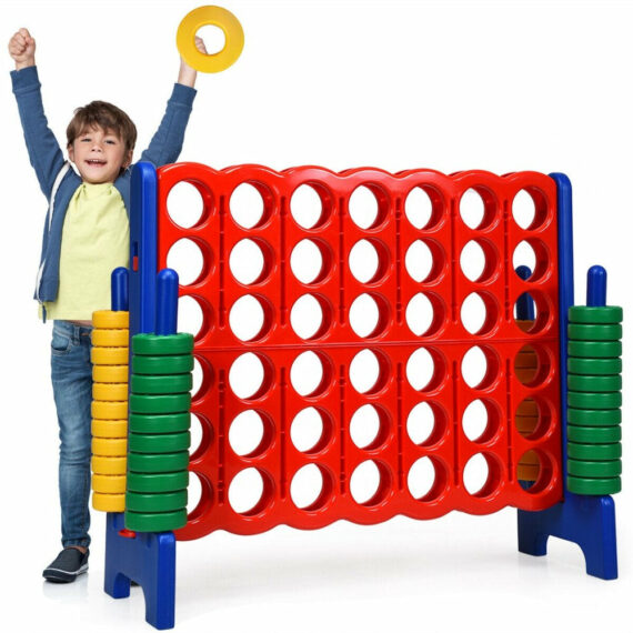 Costway Jumbo 4-to-Score Giant Game Set, 3.5ft Tall, Durable PE+PP, Family Fun for Kids & Adults