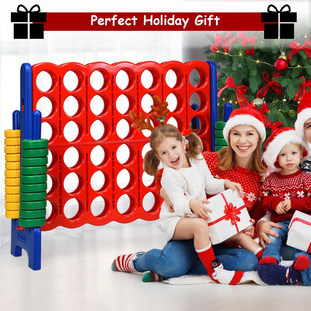 Costway Jumbo 4-to-Score Giant Game Set, 3.5ft Tall, Durable PE+PP, Family Fun for Kids & Adults