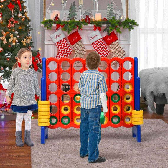 Costway Jumbo 4-to-Score Giant Game Set, 3.5ft Tall, Durable PE+PP, Family Fun for Kids & Adults