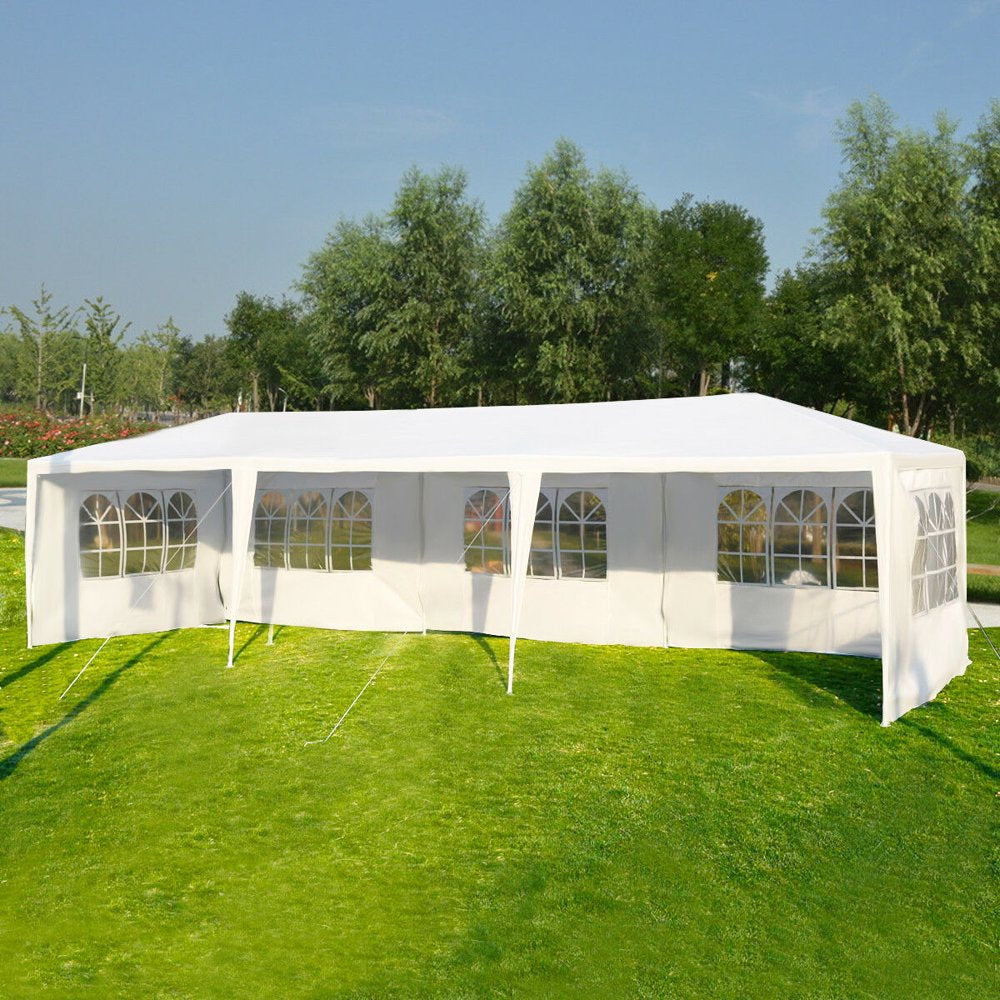Costway Outdoor Canopy Tent 10’x30′ with 5 Removable Sidewalls, Heavy-Duty Steel Frame for Events