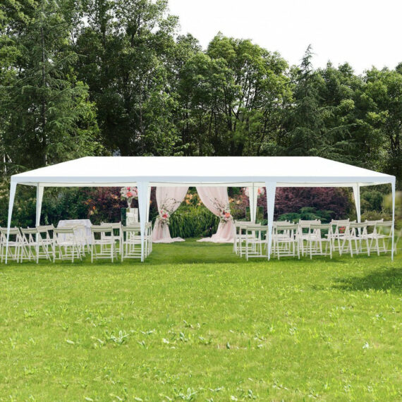 Costway Outdoor Canopy Tent 10'x30' with 5 Removable Sidewalls, Heavy-Duty Steel Frame for Events
