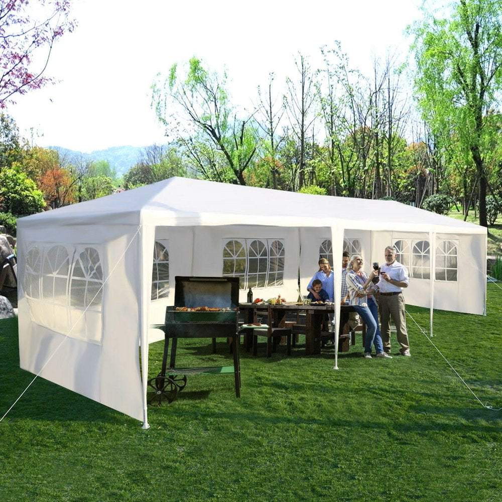 Costway Outdoor Canopy Tent 10'x30' with 5 Removable Sidewalls, Heavy-Duty Steel Frame for Events