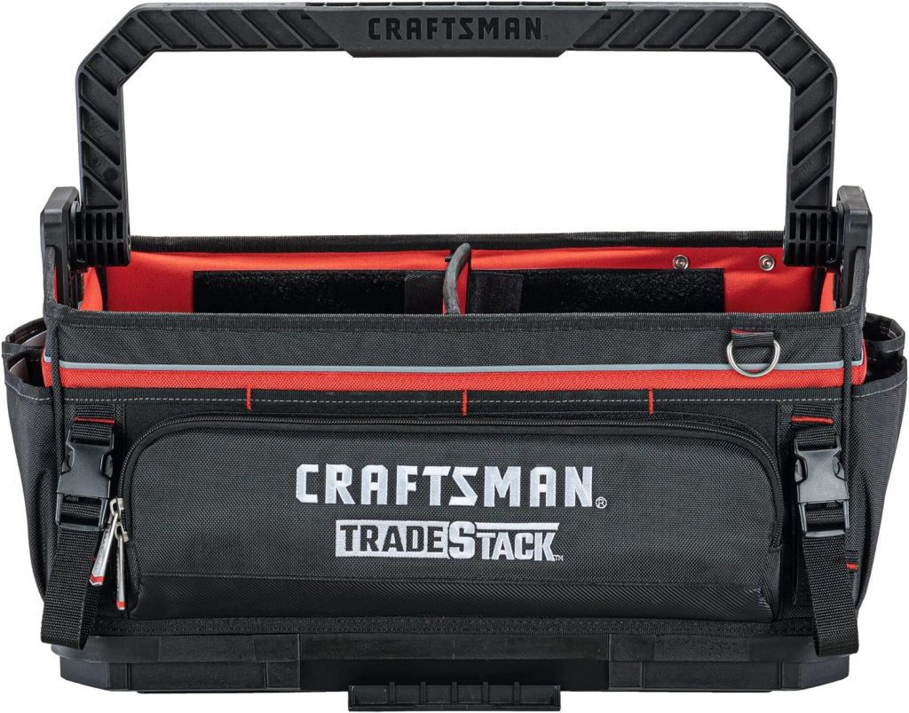 CRAFTSMAN TRADESTACK System Tool Bag, Waterproof, 1680D Fabric, 57 Pockets, Open Mouth Tote, CMST21451