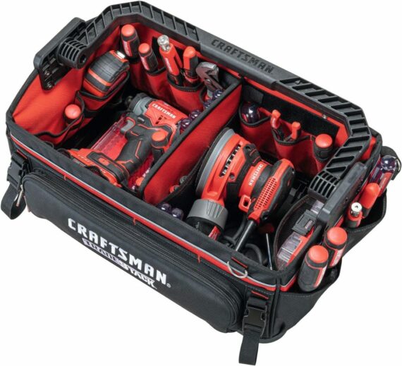 CRAFTSMAN TRADESTACK System Tool Bag, Waterproof, 1680D Fabric, 57 Pockets, Open Mouth Tote, CMST21451