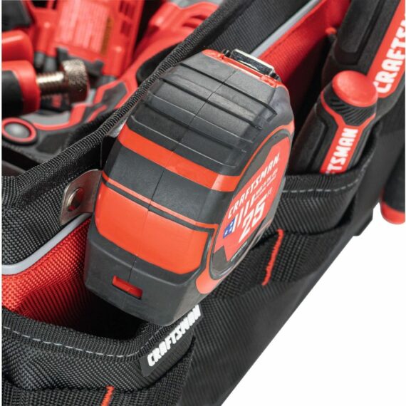 CRAFTSMAN TRADESTACK System Tool Bag, Waterproof, 1680D Fabric, 57 Pockets, Open Mouth Tote, CMST21451