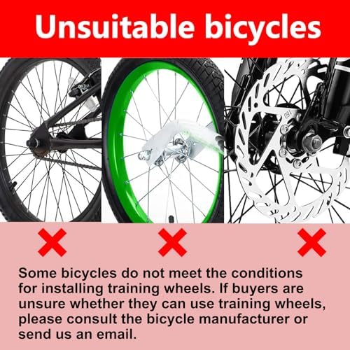 DDJKCZ Bike Training Wheels Flash Mute Big Wheel Compatible for 12 14 16 18 20 inch Single Speed Bicycle (Pink)