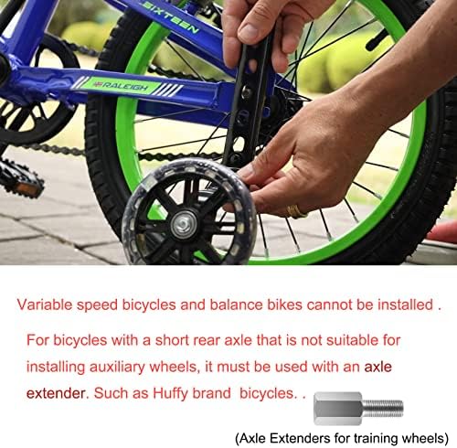 DDJKCZ Bike Training Wheels Flash Mute Big Wheel Compatible for 12 14 16 18 20 inch Single Speed Bicycle (Pink)