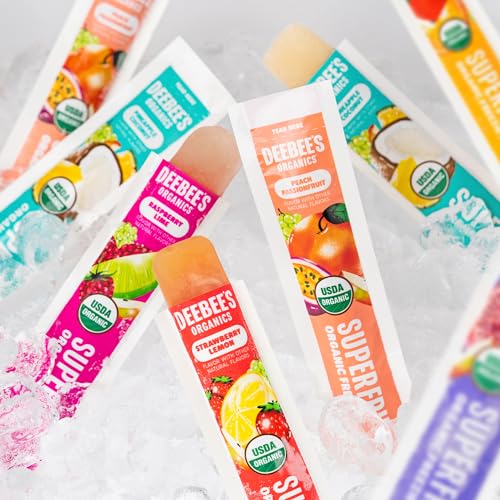 DeeBee's Organics SuperFruit Freezie Pops Variety Pack No Added Sugars No Artificial Flavors or Colors (Pack of 50)