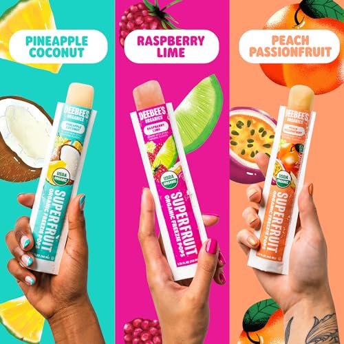 DeeBee's Organics SuperFruit Freezie Pops Variety Pack No Added Sugars No Artificial Flavors or Colors (Pack of 50)