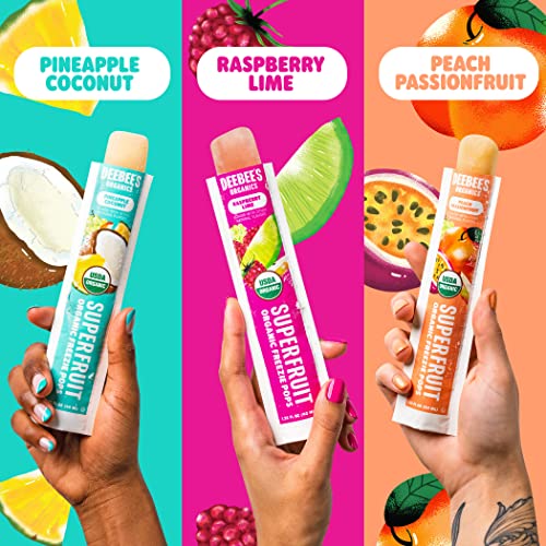 DeeBee's Organics Tropical SuperFruit Freezie Pops No Added Sugars No Artificial Flavors or Colors (Pack of 50)