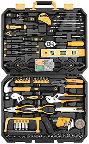 DEKOPRO 228 Piece Socket Wrench Auto Repair Tool Combination Package Mixed Tool Set Hand Tool Kit with Plastic Toolbox Storage Case