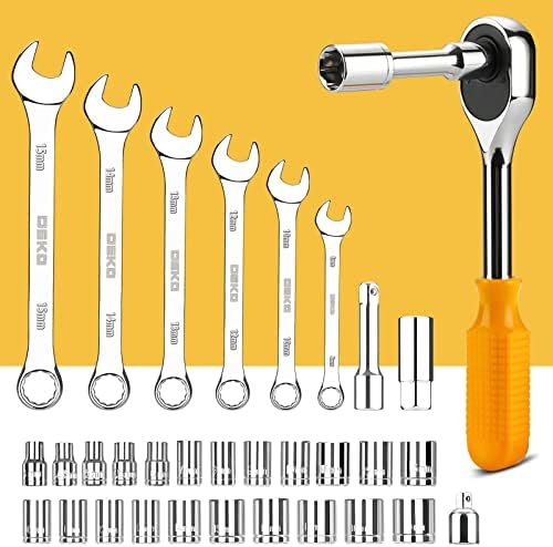 DEKOPRO 228 Piece Socket Wrench Auto Repair Tool Combination Package Mixed Tool Set Hand Tool Kit with Plastic Toolbox Storage Case