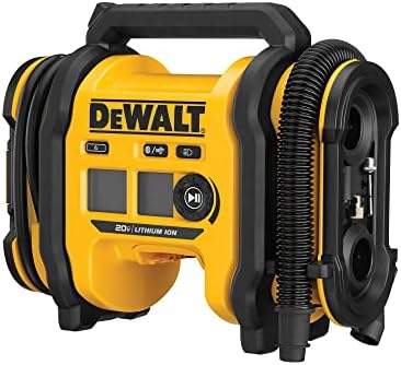 DEWALT 20V MAX Tire Inflator Compact and Portable Automatic Shut Off LED Light Bare Tool Only (DCC020IB)