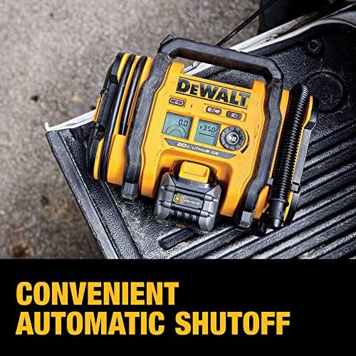 DEWALT 20V MAX Tire Inflator  Compact and Portable  Automatic Shut Off  LED Light  Bare Tool Only (DCC020IB)