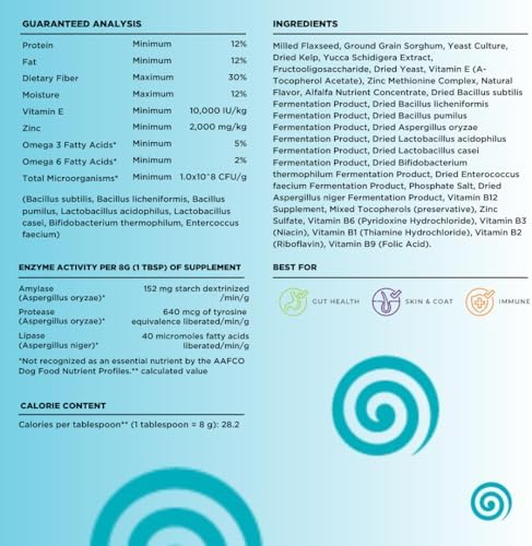 Dinovite Probiotics for Dogs – Promotes Healthy Skin & Coat with Omega 3 for Dogs  Tackles Hot Spots  Supports Digestion & Gut Health – 90 Day Supply for Large Dogs  45+ lbs