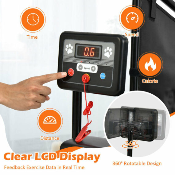 Dog Treadmill Pet Running Machine Fitness Equipment with Remote Control and 1.4 LCD Screen