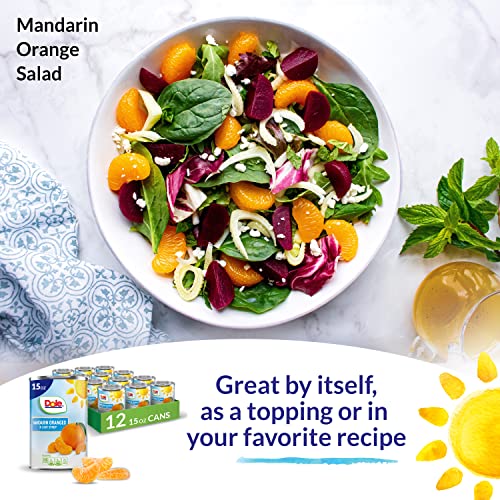 Dole Canned Fruit  Mandarin Oranges in Light Syrup  Gluten Free  Pantry Staples  15 Oz  12 Count